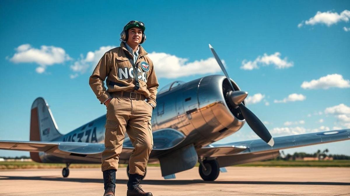 piloto-de-teste-da-naca-faz-pose-ao-lado-de-aviao-classico
